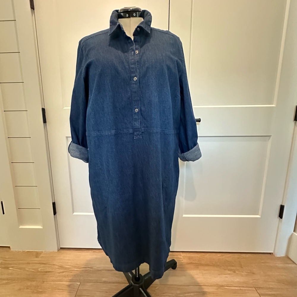 J. Jill  XL Drk. Denim Long Sleeve Dress